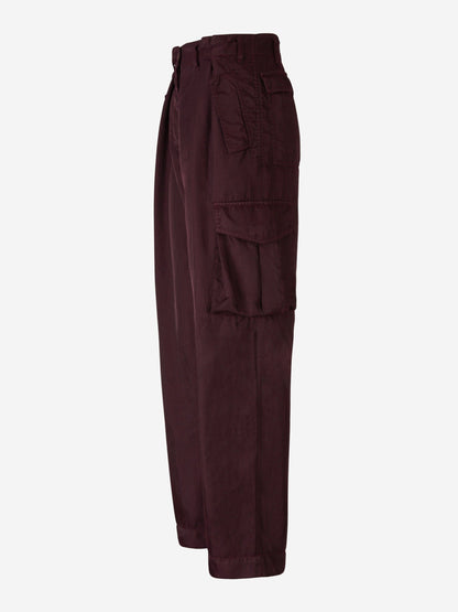 Outlet online Dries Van Noten Mujer Pantalones Cargo Fluidos color Burdeos sku 761-003501 00 - Foto 2