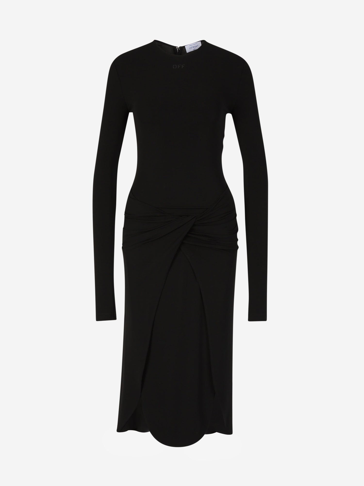 Outlet online Off-White Mujer Vestido Midi Twist color Negro sku 721-000168 01 - Foto 1