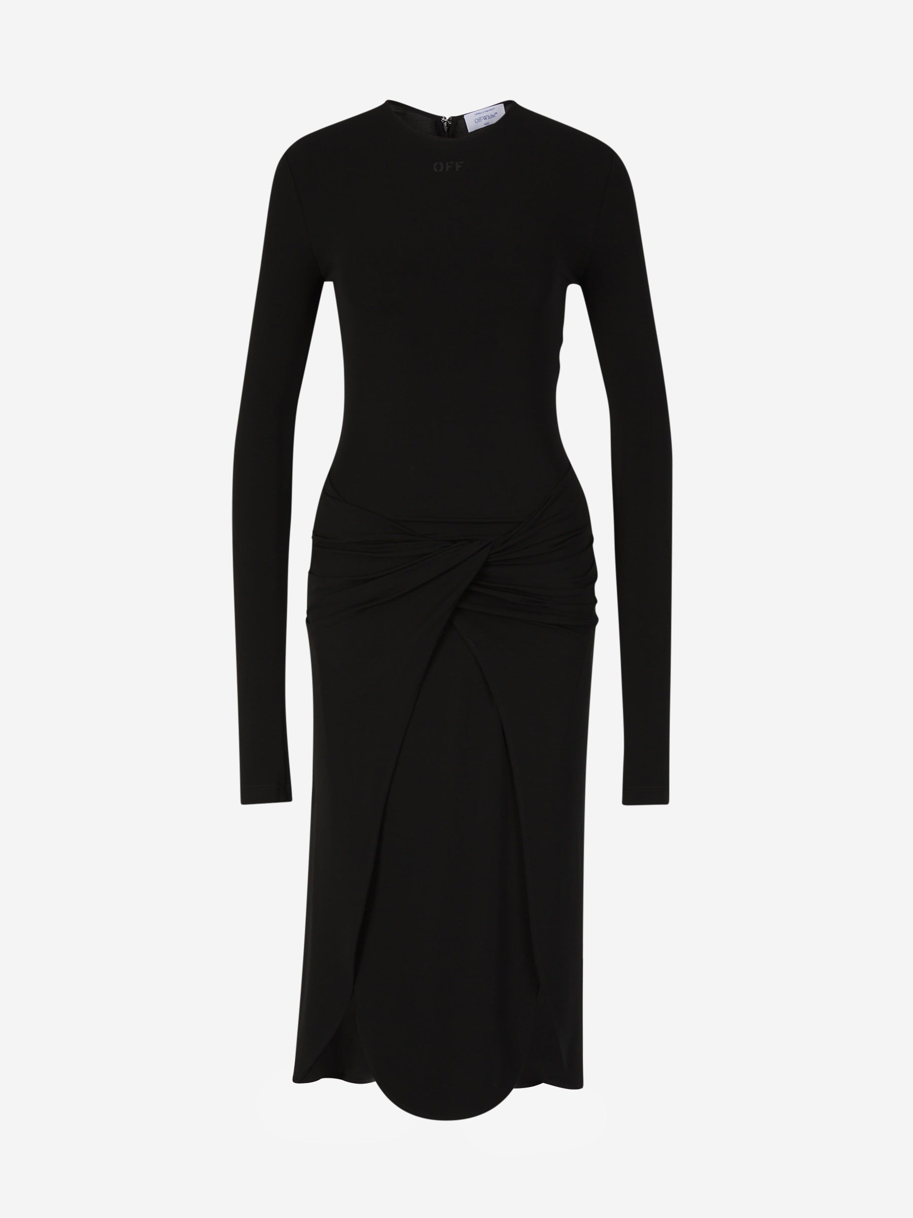 Outlet online Off-White Mujer Vestido Midi Twist color Negro sku 721-000168 01 - Foto 1
