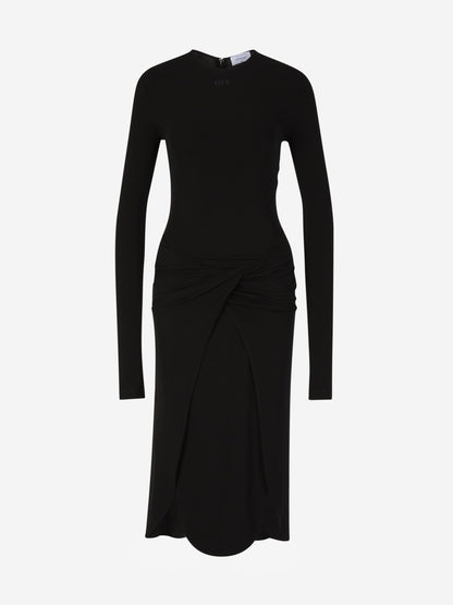 Outlet online Off-White Mujer Vestido Midi Twist color Negro sku 721-000168 01 - Foto 1