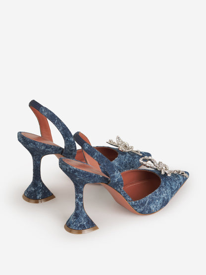 Outlet online Amina Muaddi Mujer Zapatos Rosie Slim color Azul Denim sku 800-004986 01 - Foto 3