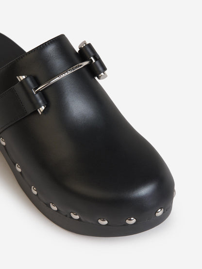 Logo Leather Clogs