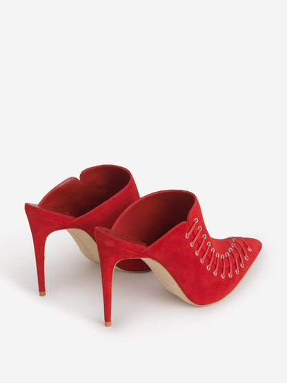 Outlet online Manolo Blahnik Mujer Mules Dobre Encaje color Rojo sku 800-005109 01 - Foto 3