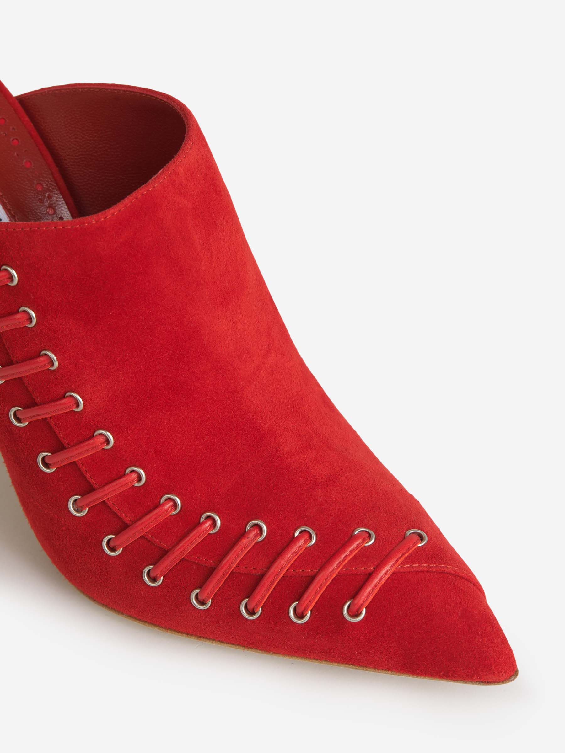 Outlet online Manolo Blahnik Mujer Mules Dobre Encaje color Rojo sku 800-005109 01 - Foto 4