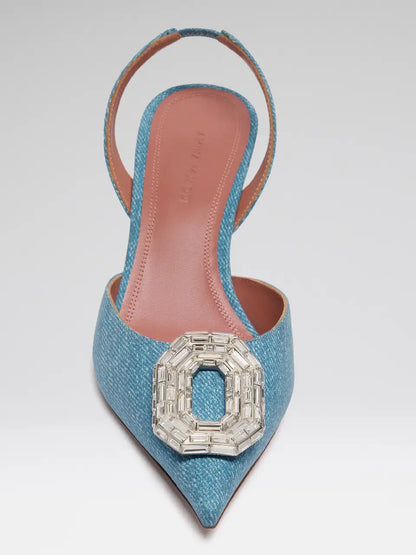 Outlet online Amina Muaddi Mujer Zapatos Slingback Camelia 60 color Negro sku 800-005278 01 - Foto 2