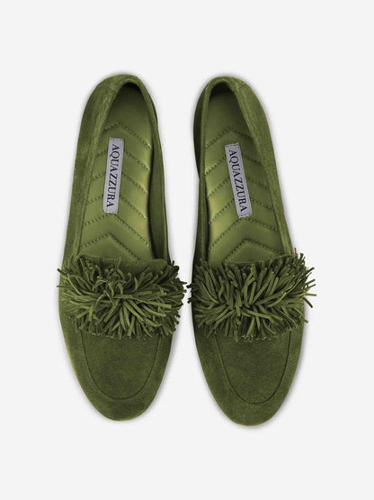 Aquazzura Mujer Barcelona Mocasines Gytane Flecos color Verde sku 800-005416 01 - Foto 3