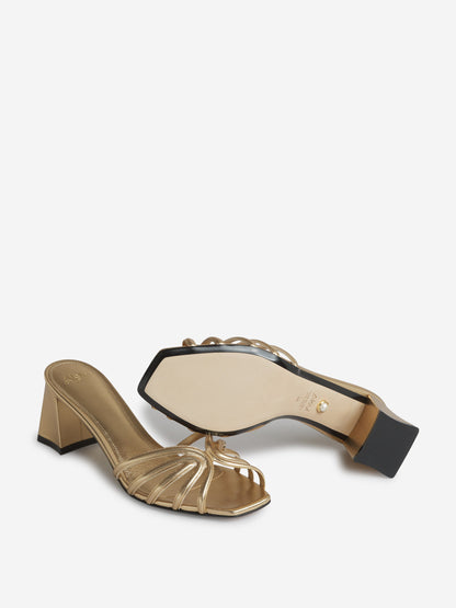 Aleví Milano Mujer Barcelona Mules Dorados Tiras color Dorado sku 800-005468 01 - Foto 4