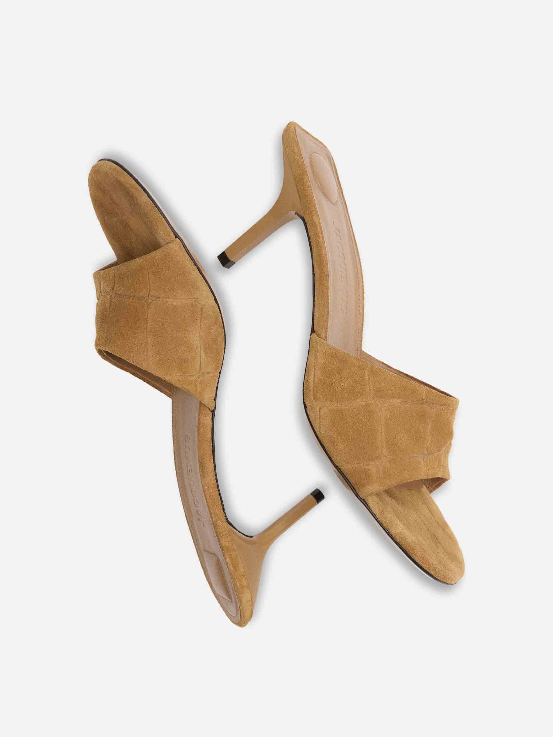 Outlet online Jacquemus Mujer Mules Tacón Cubisto color Camel sku 800-005481 00 - Foto 4