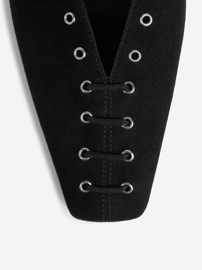 TOTEME Mujer Barcelona Bailarinas Ante Cordones color Negro sku 800-005502 01 - Foto 5
