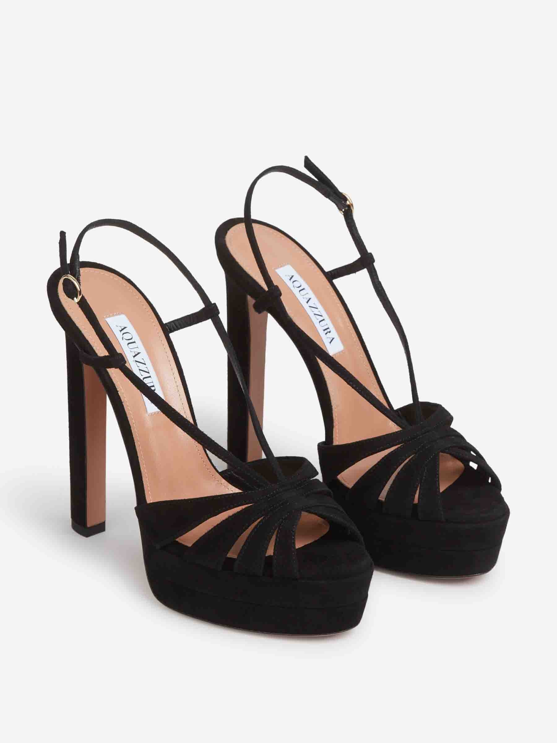 Outlet online Aquazzura Mujer Sandalias Aimée Plateau 130 color Negro sku 801-000024 01 - Foto 2