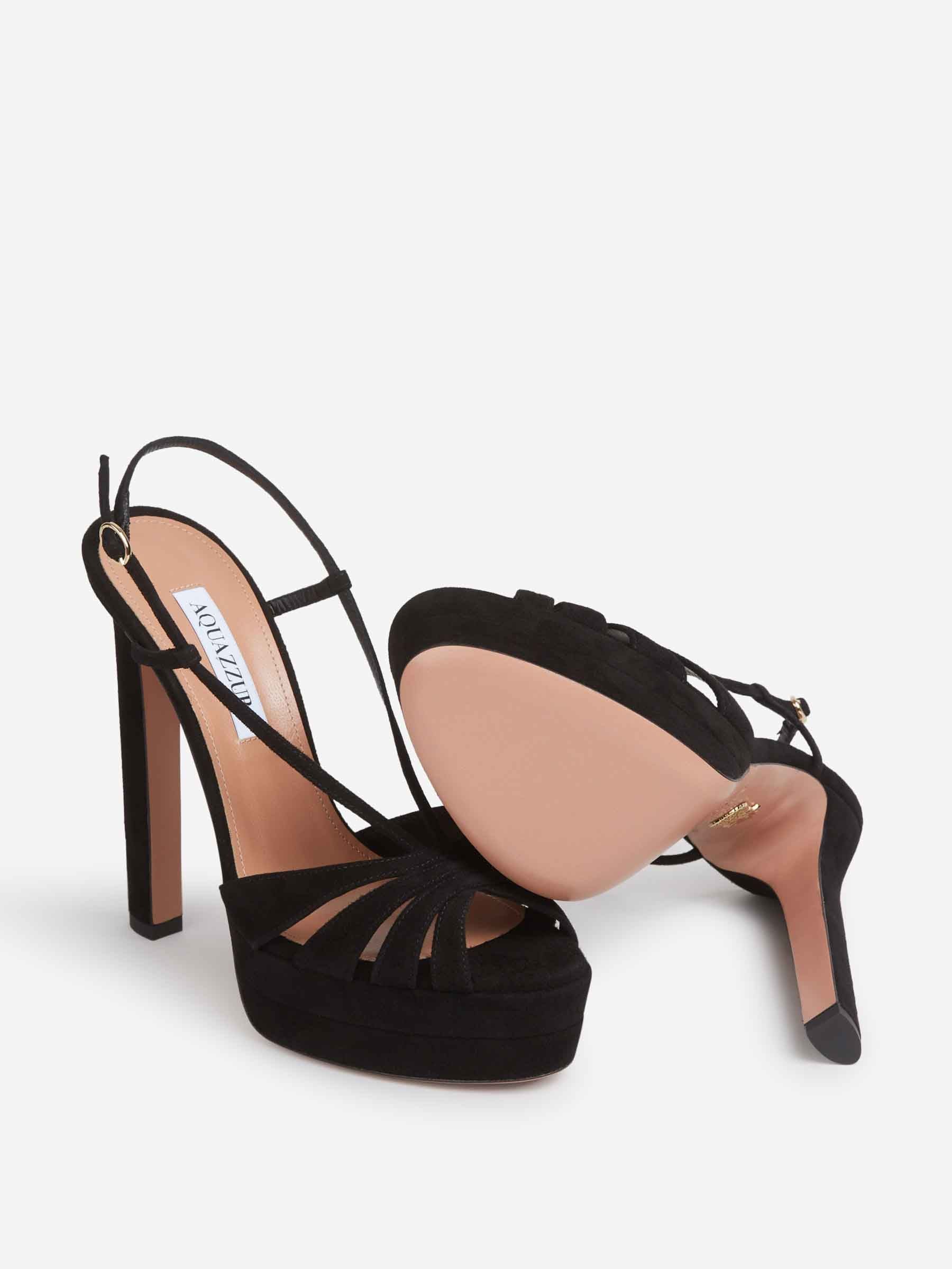 Outlet online Aquazzura Mujer Sandalias Aimée Plateau 130 color Negro sku 801-000024 01 - Foto 4