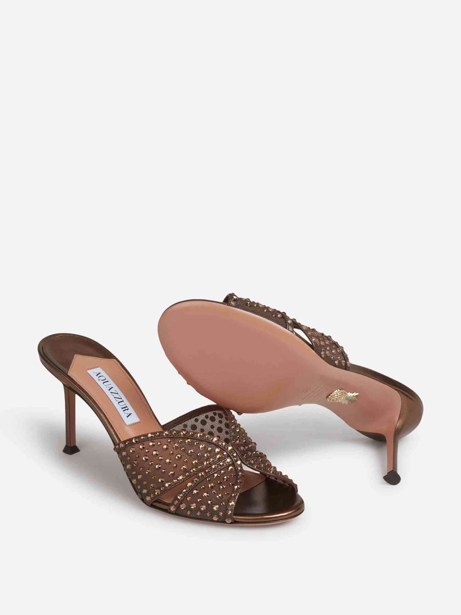 Aquazzura Mujer Barcelona Mules Crystal Lover color Marrón Oscuro sku 801-000027 01 - Foto 4
