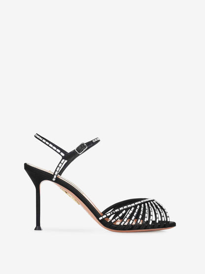 Outlet online Aquazzura Mujer Sandalias Hold Me Crystal 85 color Negro sku 801-000030 01 - Foto 1