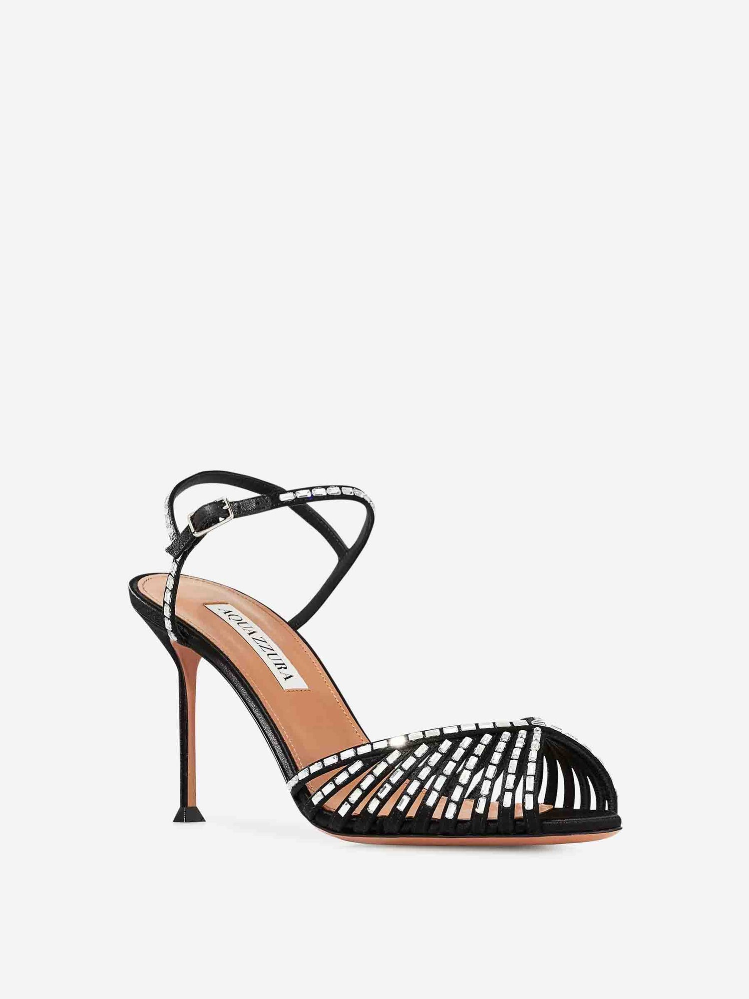 Outlet online Aquazzura Mujer Sandalias Hold Me Crystal 85 color Negro sku 801-000030 01 - Foto 2