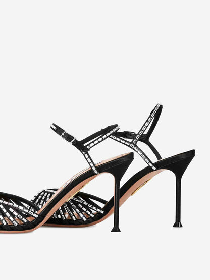 Outlet online Aquazzura Mujer Sandalias Hold Me Crystal 85 color Negro sku 801-000030 01 - Foto 4