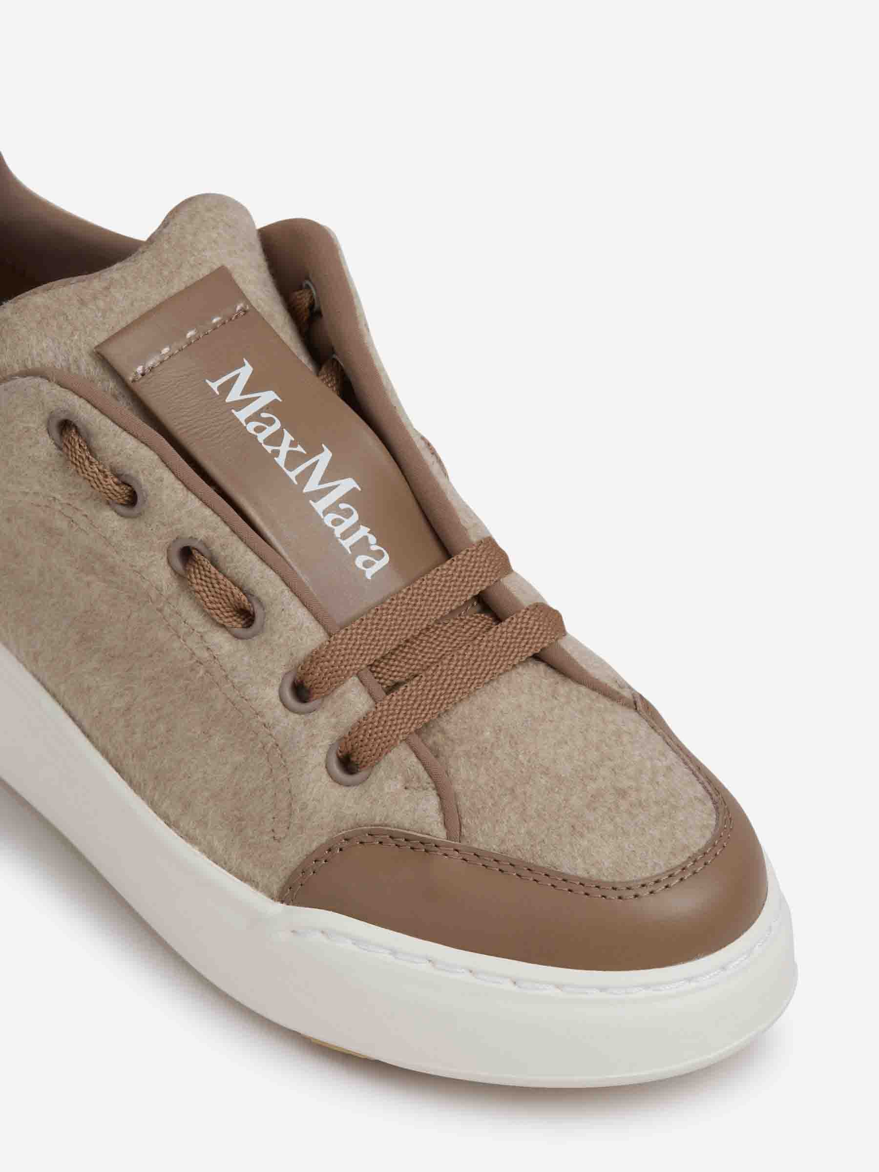 Outlet online Max Mara Mujer Zapatillas Cachemira Impermeable color Taupe sku 806-000417 01 - Foto 5