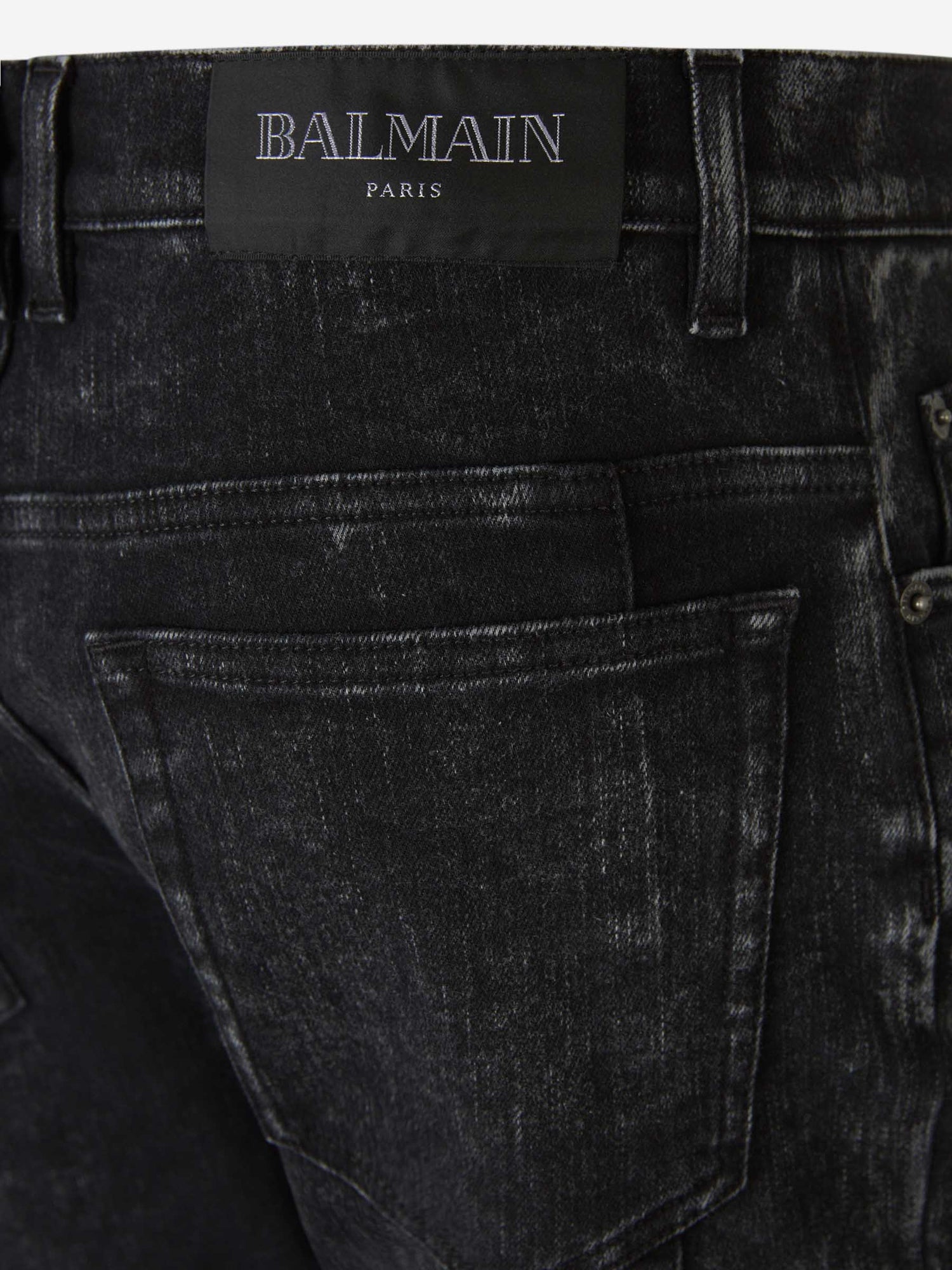 Outlet online Balmain Hombre Jeans Slim Fit Biker color Negro sku 522-002617 01 - Foto 6