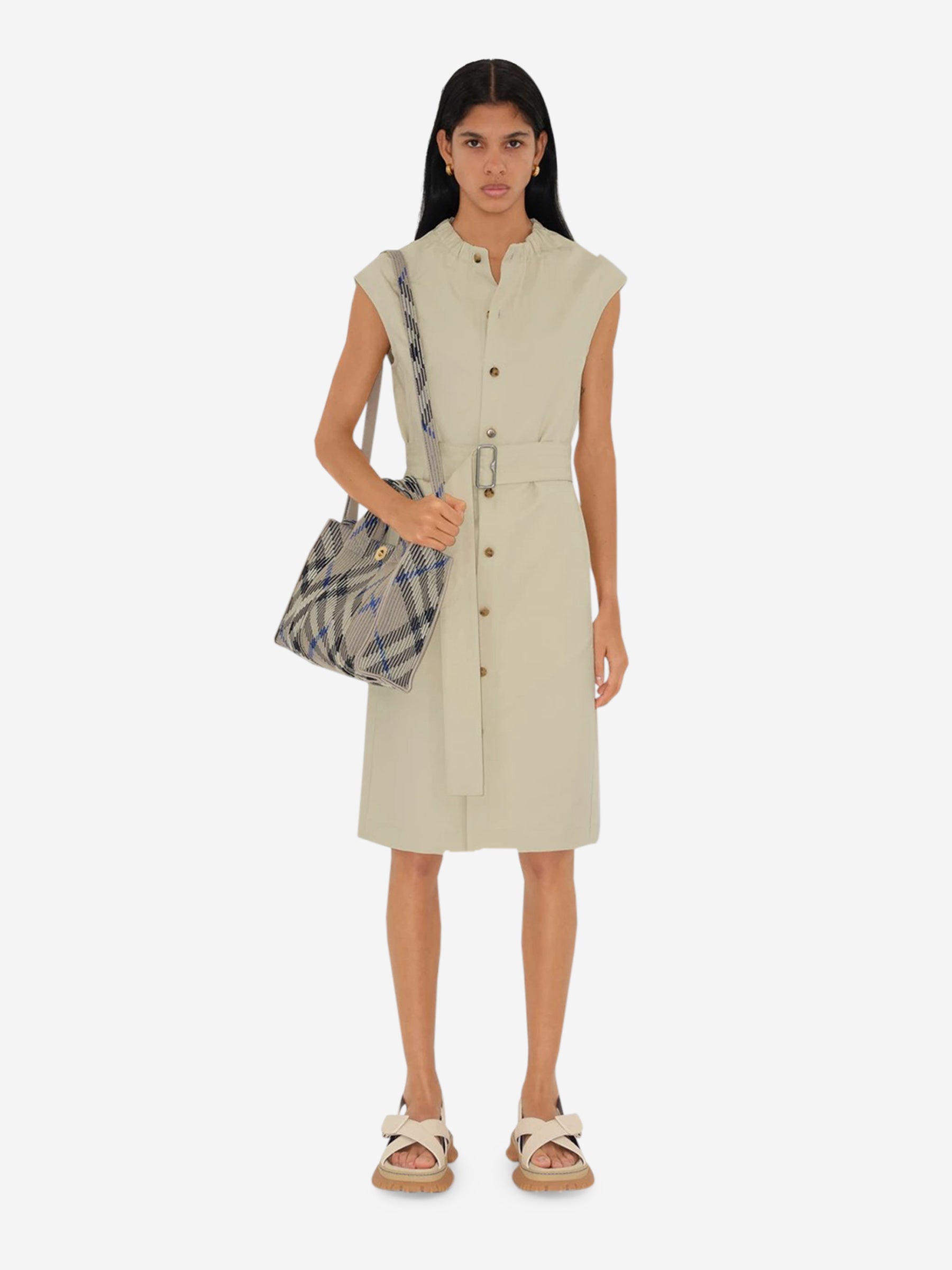 Burberry Mujer Barcelona Bolso Mano Mini Check color Gris Piedra sku 810-007593 01 - Foto 2