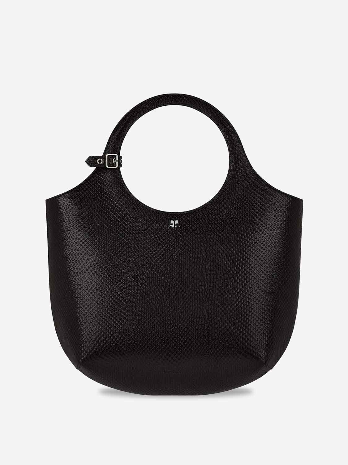 Outlet online Courrèges Mujer Bolso Holy de cuero efecto víbora color Negro sku 811-000012 01 - Foto 1
