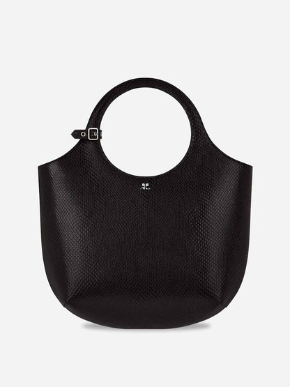 Outlet online Courrèges Mujer Bolso Holy de cuero efecto víbora color Negro sku 811-000012 01 - Foto 1