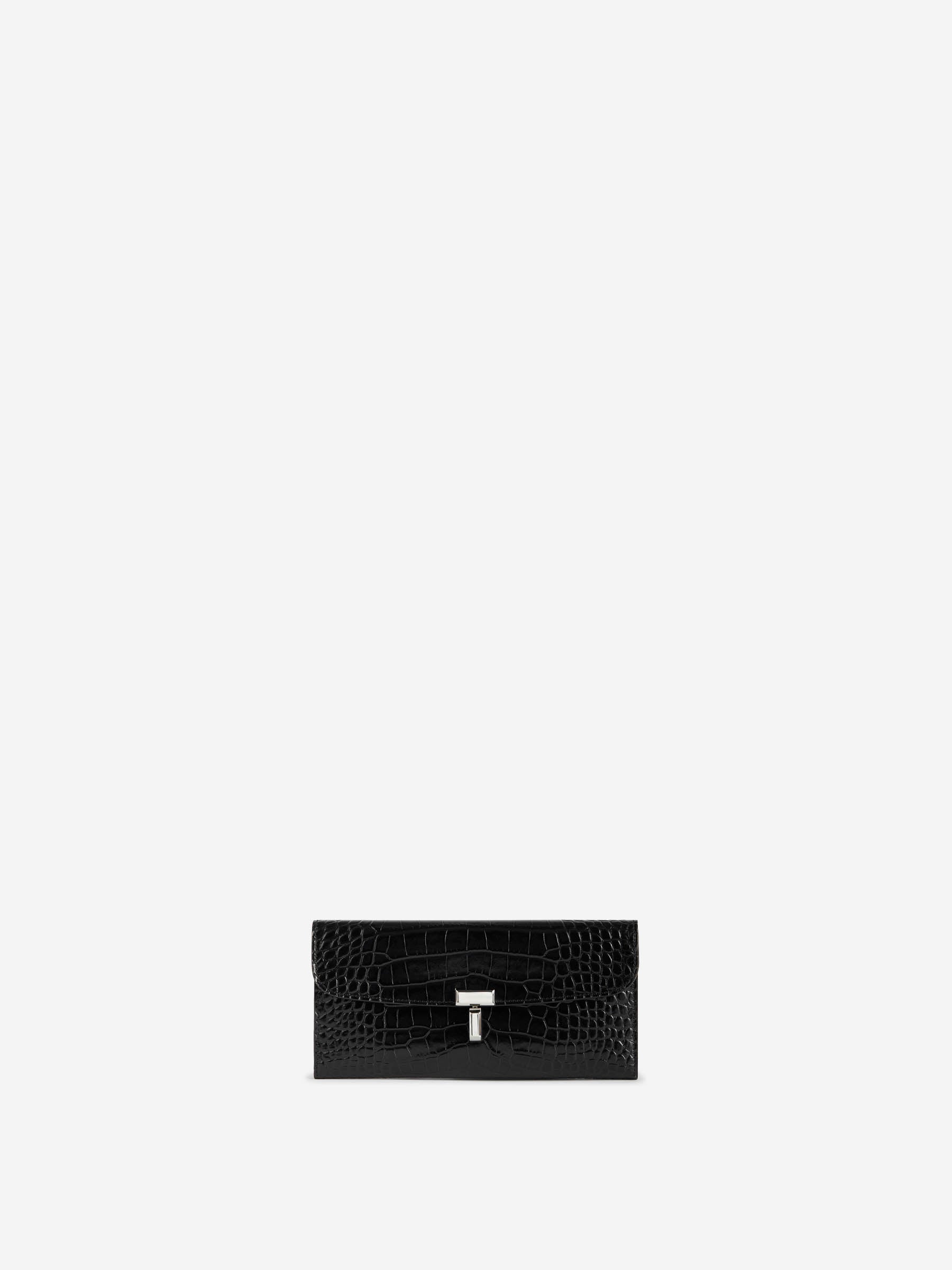 Outlet online TOTEME Mujer Cartera T-Lock Cocodrilo color Negro sku 820-000718 01 - Foto 1
