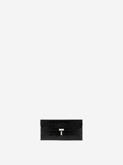 Outlet online TOTEME Mujer Cartera T-Lock Cocodrilo color Negro sku 820-000718 01 - Foto 1
