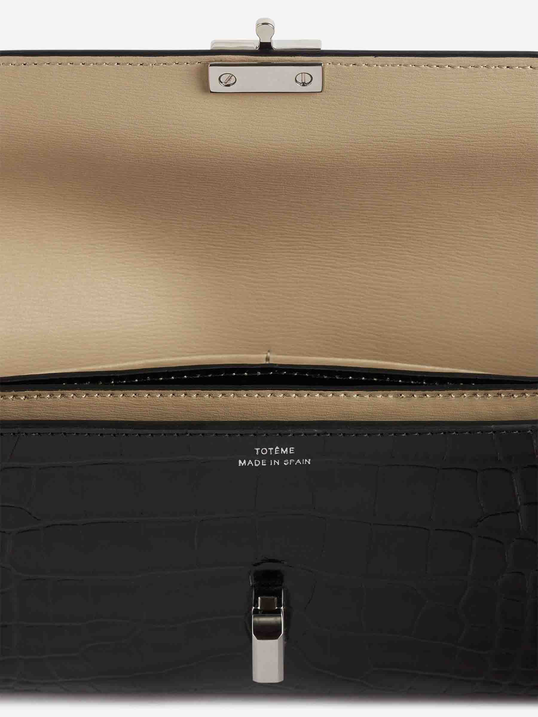 Outlet online TOTEME Mujer Cartera T-Lock Cocodrilo color Negro sku 820-000718 01 - Foto 4