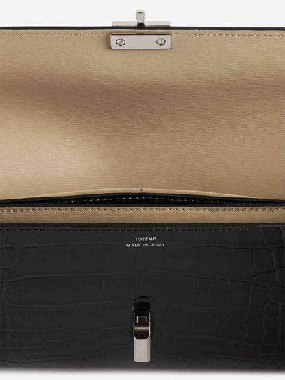 Outlet online TOTEME Mujer Cartera T-Lock Cocodrilo color Negro sku 820-000718 01 - Foto 4