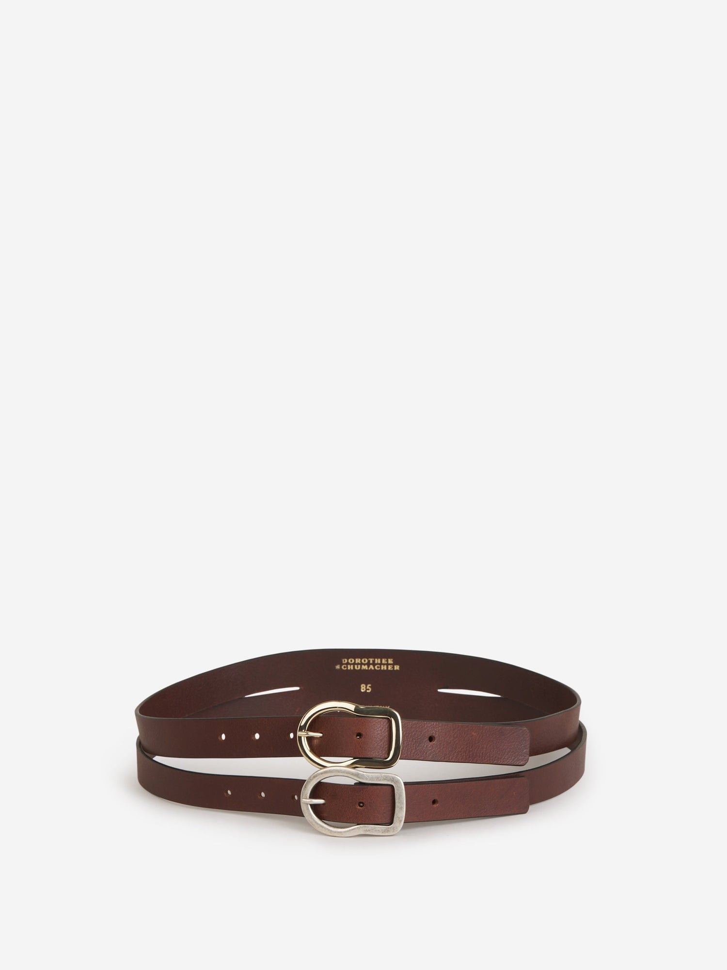 Dorothee Schumacher Cinturón Doble Strong Femininity color Marrón Oscuro sku 830-000322 01 - Foto 1