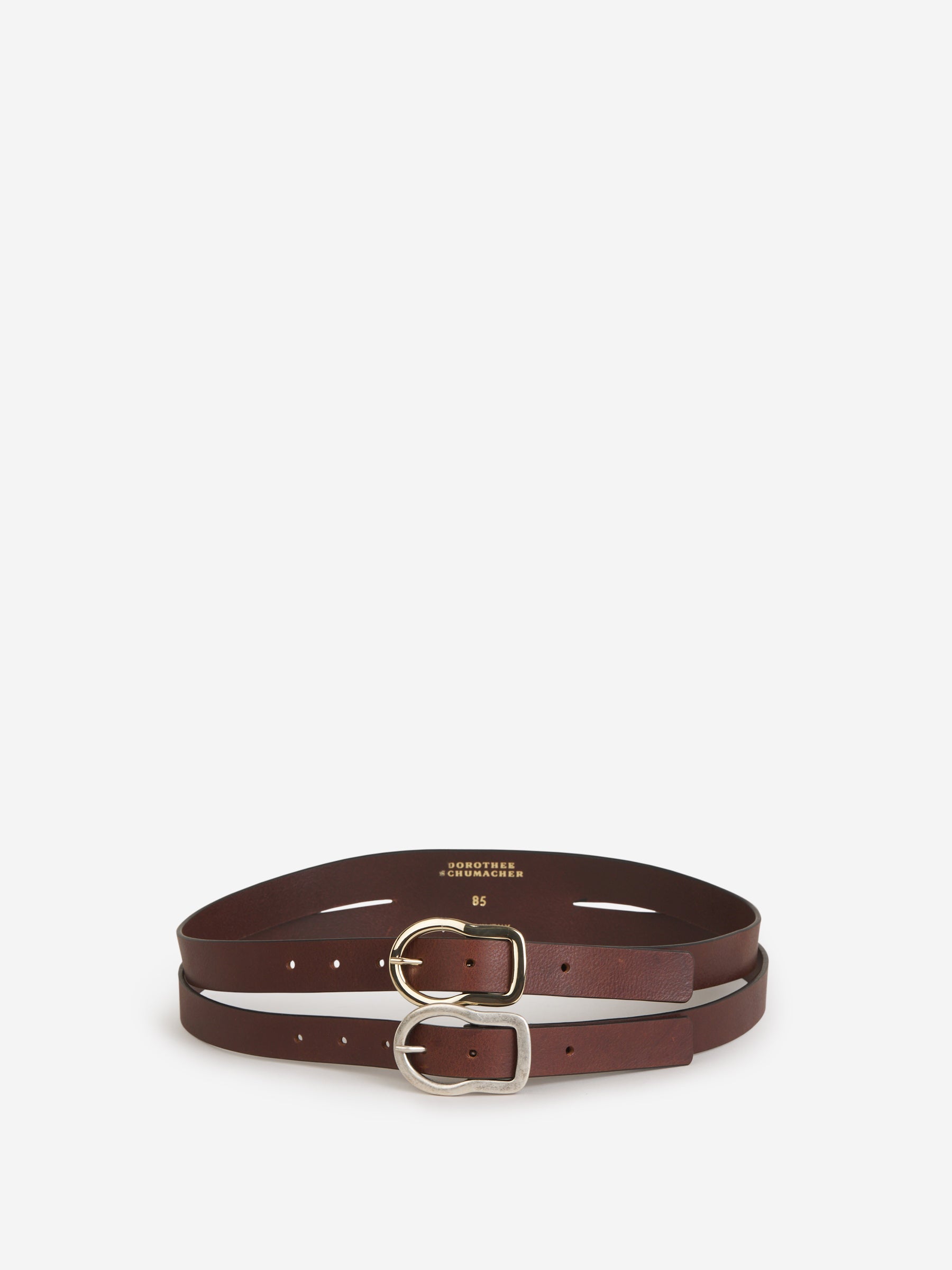 Dorothee Schumacher Cinturón Doble Strong Femininity color Marrón Oscuro sku 830-000322 01 - Foto 1