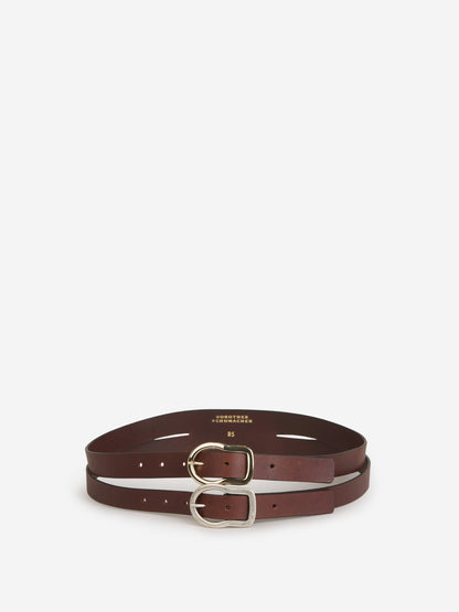 Dorothee Schumacher Cinturón Doble Strong Femininity color Marrón Oscuro sku 830-000322 01 - Foto 1