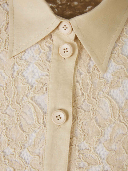 Outlet online Zimmermann Mujer Camisa Natural Encaje color Beis sku 701-002072 00 - Foto 3