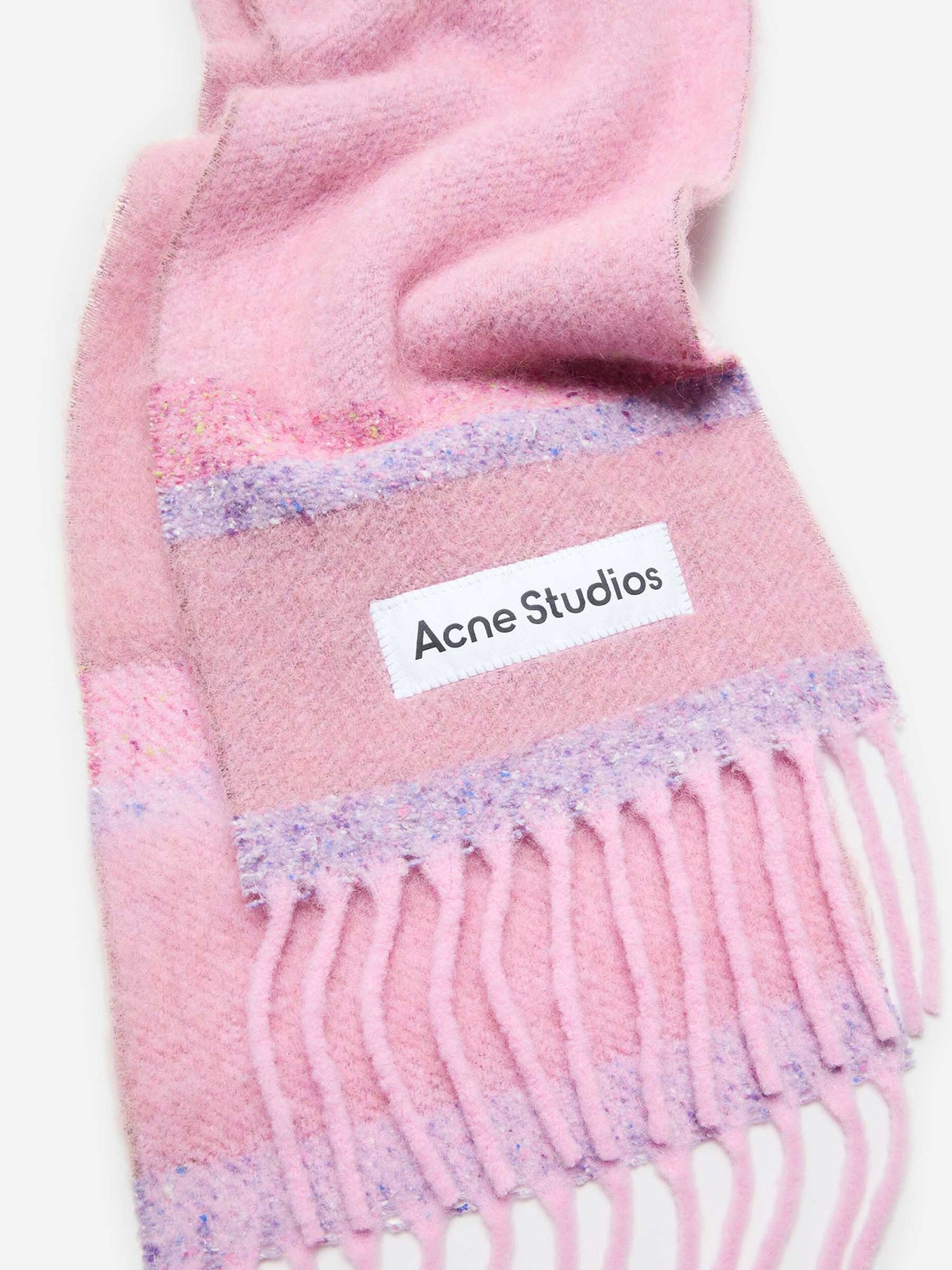 Outlet online Acne Studios Mujer Bufanda Alpaca Motivo Rayas color Rosa sku 840-000772 01 - Foto 3