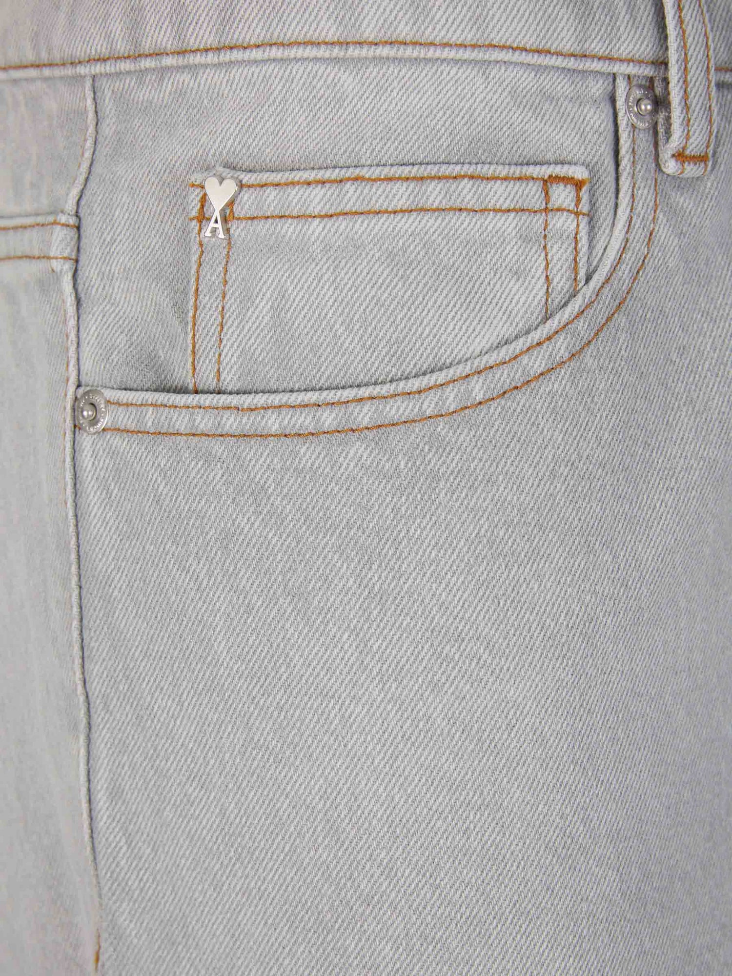 Outlet online Ami Paris Hombre Jeans Straight Fit Javel color Gris Claro sku 522-002589 01 - Foto 3