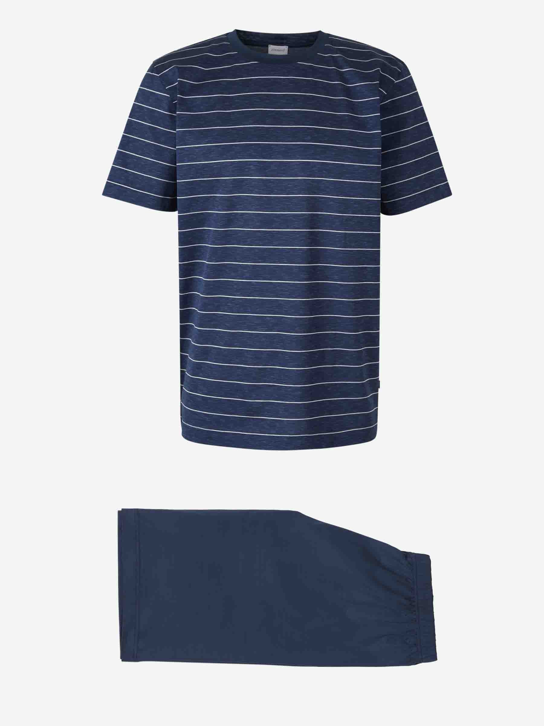 Zimmerli Pijama Set Rayas color Azul Cobalto sku 412-000069 01 - Foto 1