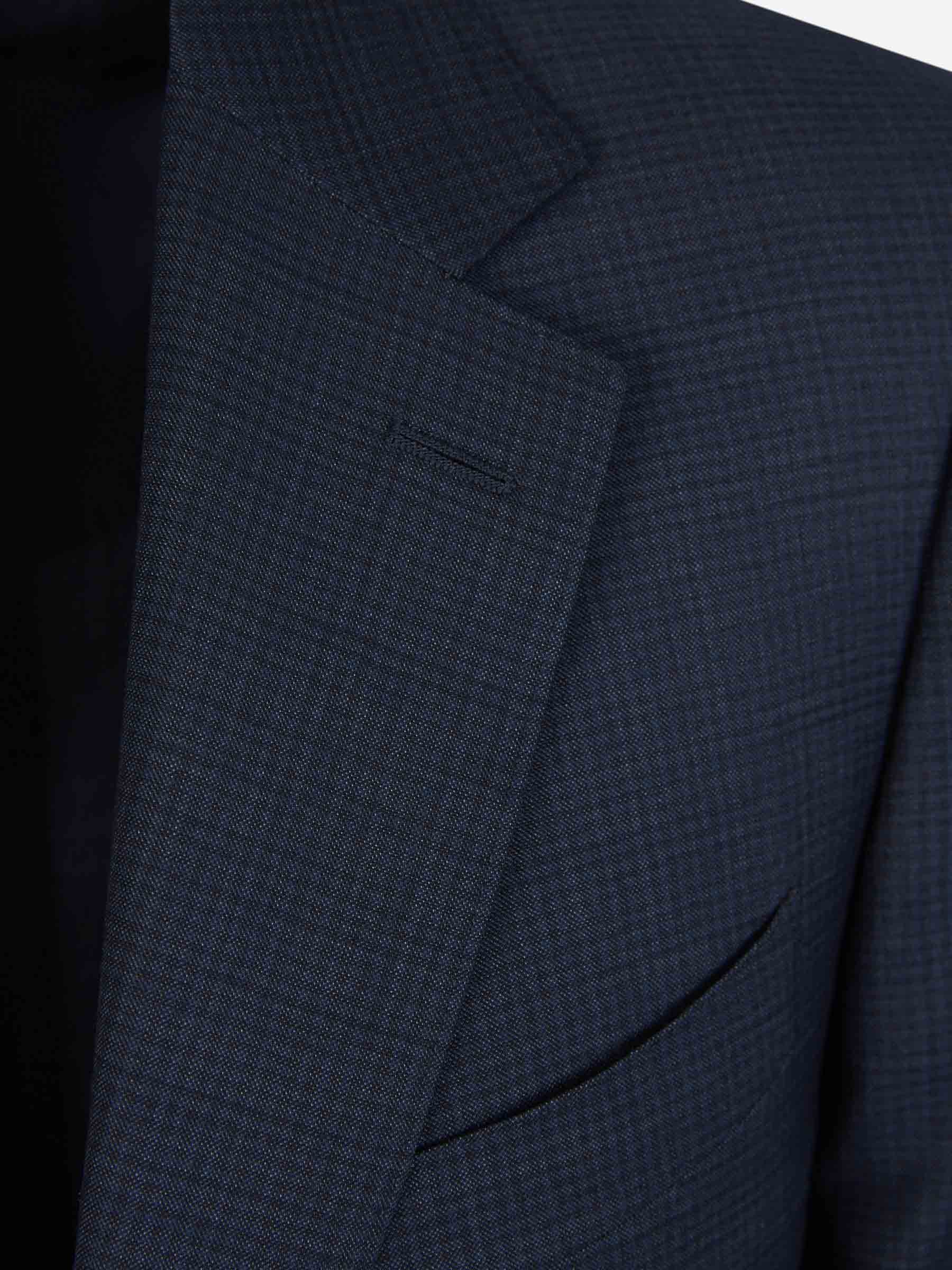 Outlet online Canali Hombre Traje Cuadros Lana color Azul Noche sku 312-002802 01 - Foto 3