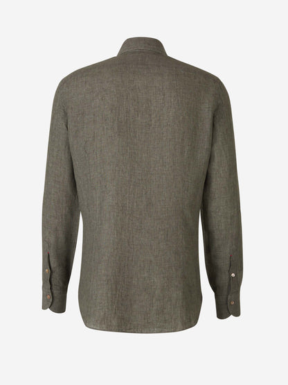 Outlet online Santa Eulalia Hombre Camisa Fluida Lino color Verde Militar sku 531-006248 02 - Foto 2