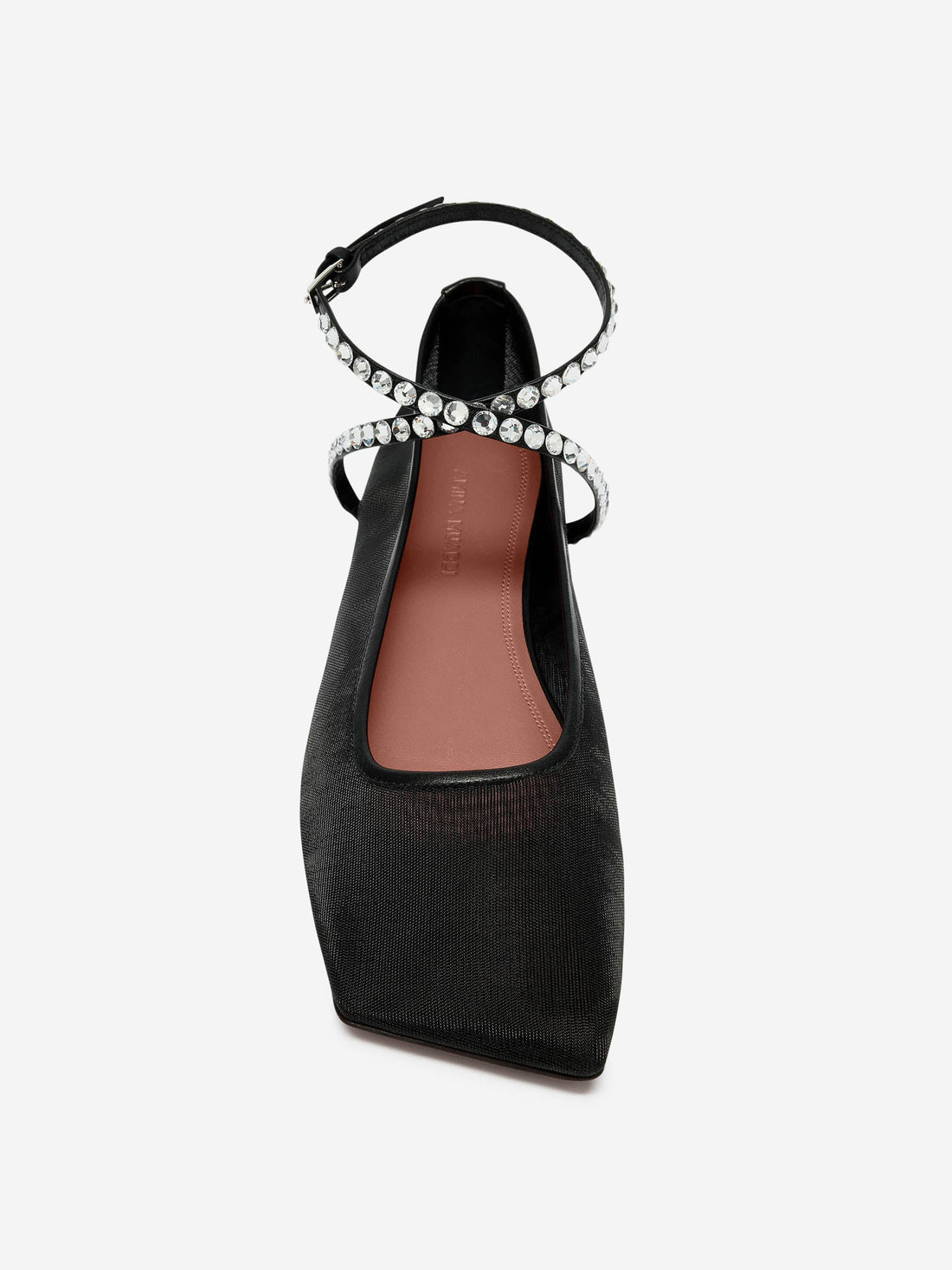 Outlet online Amina Muaddi Mujer Bailarinas Mesh Crystal color Negro sku 800-005280 02 - Foto 2