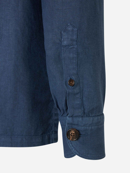 Outlet online Vincenzo di Ruggiero Hombre Cazadora Lino color Azul sku 512-002164 02 - Foto 6