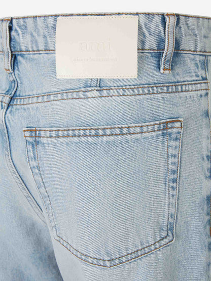 Outlet online Ami Paris Hombre Jeans Straight Fit color Azul Denim Claro sku 522-002590 01 - Foto 4