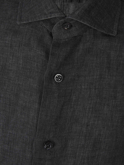 Outlet online Santa Eulalia Hombre Camisa Fluida Lino color Negro sku 531-006248 03 - Foto 3