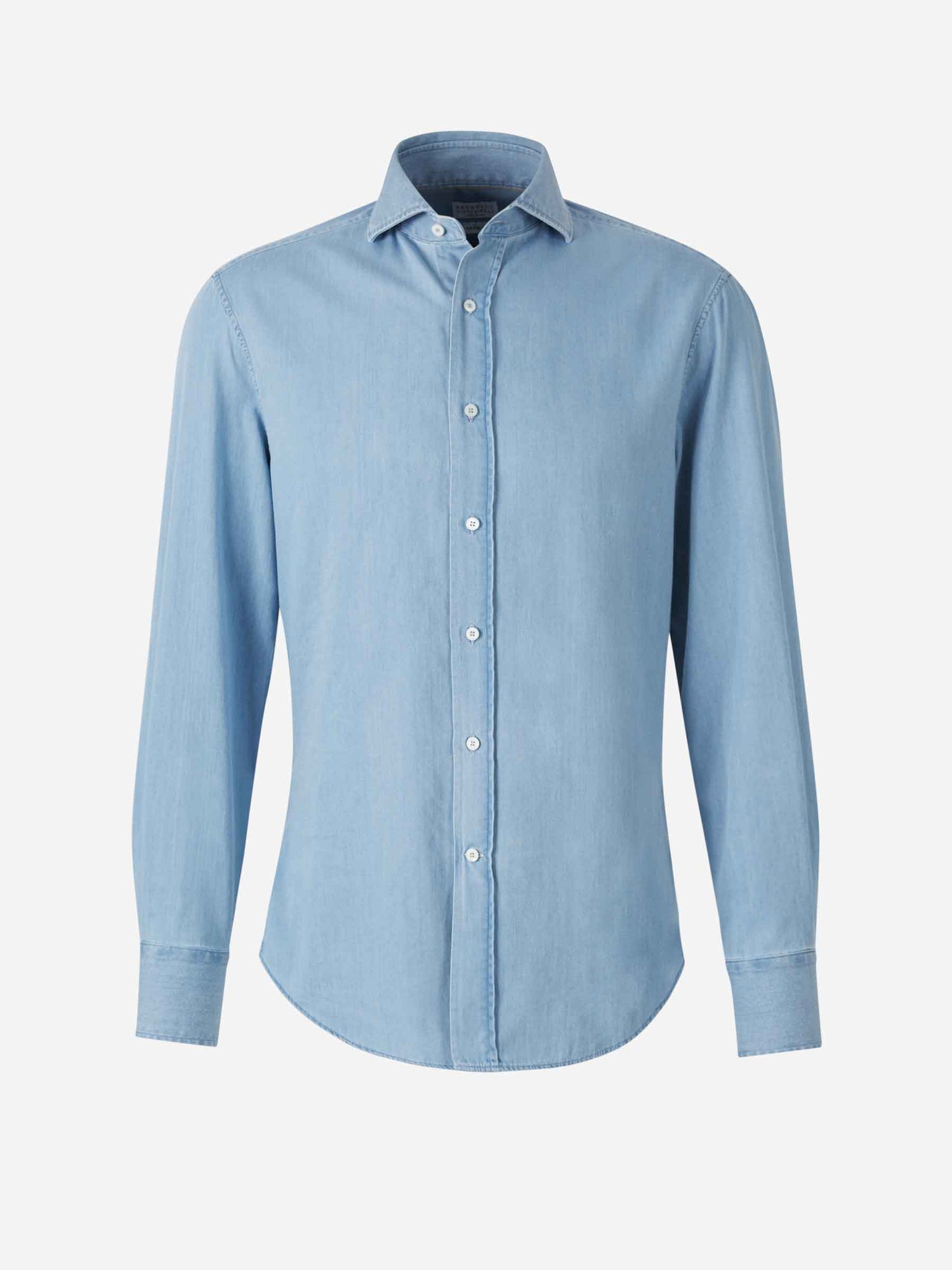 Brunello Cucinelli Camisa Algodón Lisa color Azul sku 531-006298 01 - Foto 1
