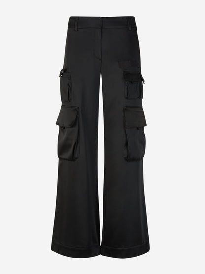 Outlet online Off-White Mujer Pantalones Cargo Satín color Negro sku 761-003420 01 - Foto 1