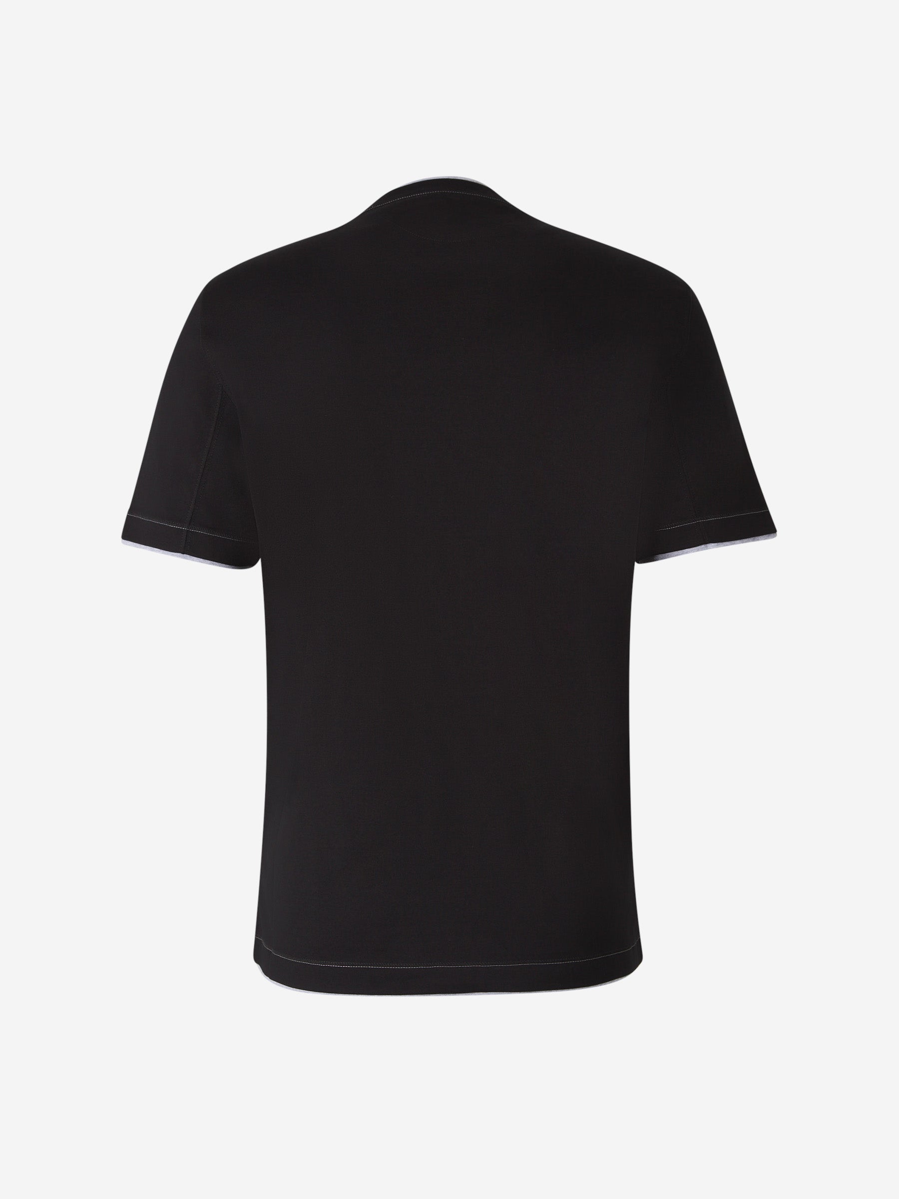 Outlet online Brunello Cucinelli Hombre Camiseta Detale Bicolor color Negro sku 553-003822 01 - Foto 3