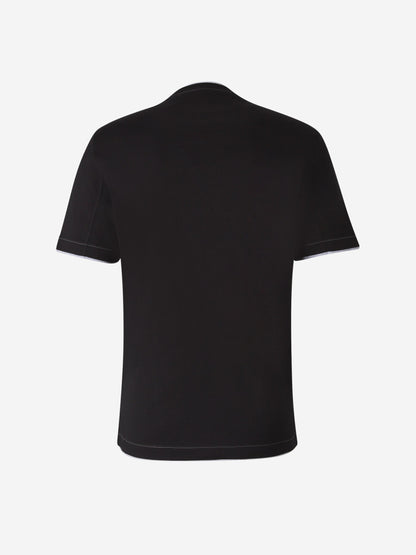 Outlet online Brunello Cucinelli Hombre Camiseta Detale Bicolor color Negro sku 553-003822 01 - Foto 3