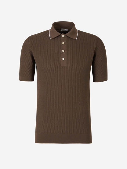 Outlet online Santa Eulalia Hombre Polo Punto Acanalado color Marrón Oscuro sku 552-001481 03 - Foto 1