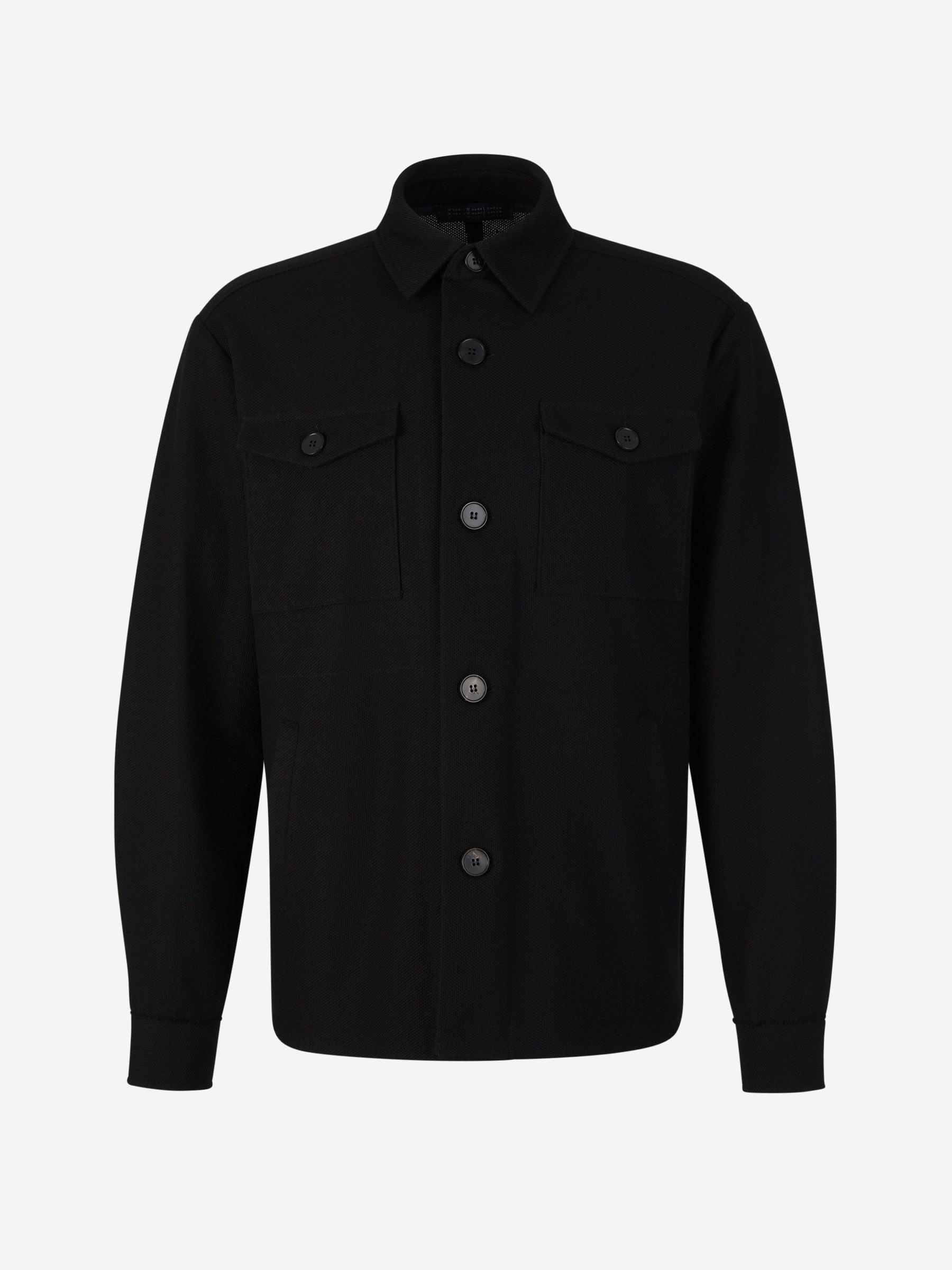 Outlet online Harris Wharf Hombre Sobrecamisa Algodón Bolsillos color Negro sku 512-002160 02 - Foto 1
