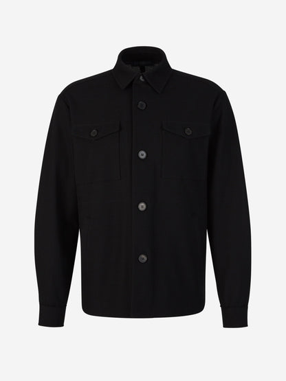 Outlet online Harris Wharf Hombre Sobrecamisa Algodón Bolsillos color Negro sku 512-002160 02 - Foto 1
