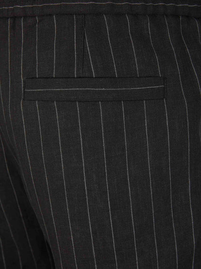 Outlet online Brunello Cucinelli Hombre Bermudas Motivo Rayas Lino color Blanco y Negro sku 523-000924 01 - Foto 4