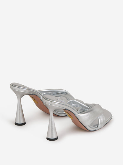 Outlet online Aquazzura Mujer Mules Amore Metalizados color Plateado sku 800-005239 01 - Foto 4